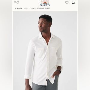 FAHERTY Knit Seasons Shirt. White. XL